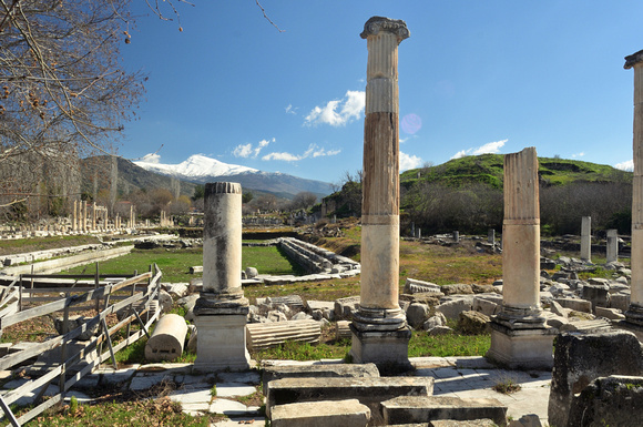 Day 1 Street in Aphrodisias with Agora (and reflection pool) behind the columns
