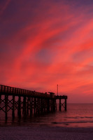 Fiery Sunset by Pier